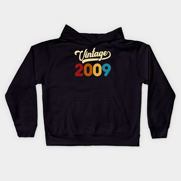 2009 Vintage Gift 11th Birthday Retro Style Kids Hoodie by Kimko